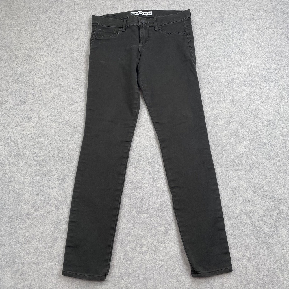 Express Leggings Womens 4 (29x29) Green Stella Low Rise Studded Jegging Pants